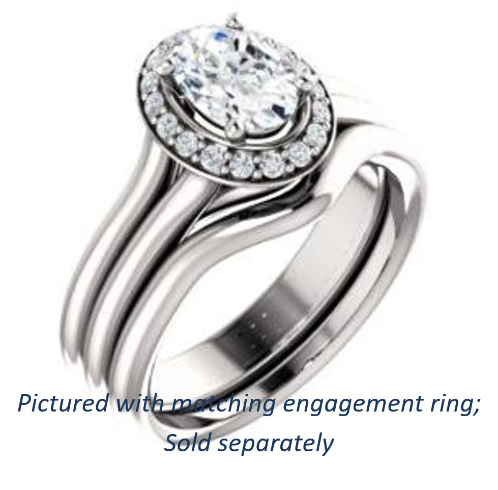 Cubic Zirconia Engagement Ring- The Bebi (Customizable Cathedral-Halo Oval Cut Design with Wide Split Band) - Image 7