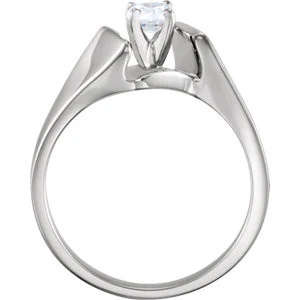 Cubic Zirconia Engagement Ring- The Bobbi (Customizable Artisan Solitaire) - Image 4