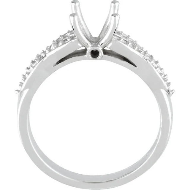 Cubic Zirconia Engagement Ring- The Brenda (0.5-1.5 Carat Round-Cut with Infinity-Inspired Pave Band) - Image 6