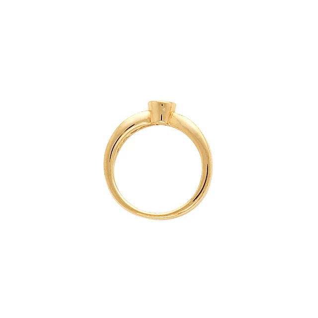 Cubic Zirconia Engagement Ring- The Bridgette (0.25-1.0 CT Round Bezel Solitaire with "Dimpled" Band) - Image 5