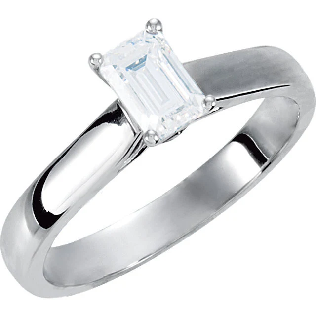 Cubic Zirconia Engagement Ring- The Candice (0.5-4.0 CT Emerald-Cut Cathedral Style Center with Kite-set Square Bezel Peekaboo Accents) - Image 5