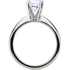 Cubic Zirconia Engagement Ring- The Carol (Classic Round Solitaire) - Image 3