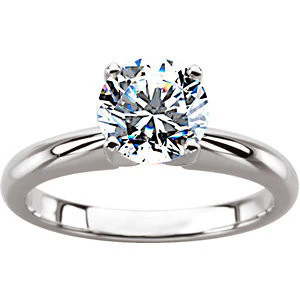 Cubic Zirconia Engagement Ring- The Carol (Classic Round Solitaire) - Image 4