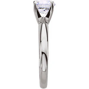Cubic Zirconia Engagement Ring- The Carol (Classic Round Solitaire) - Image 5