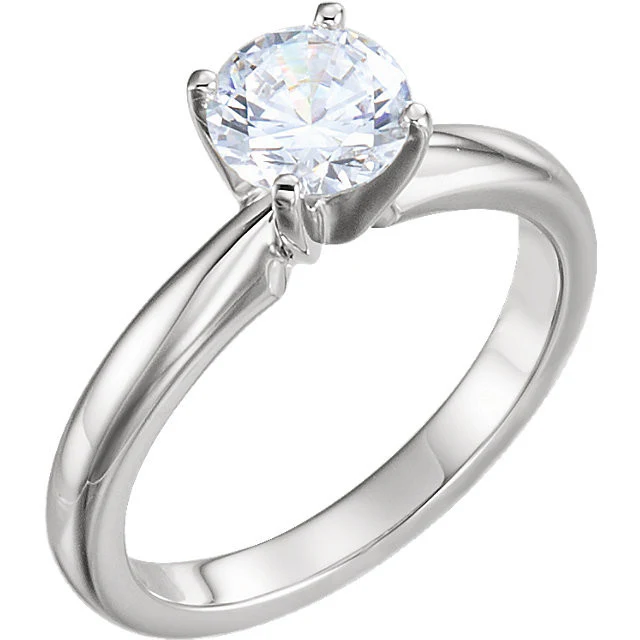 Cubic Zirconia Engagement Ring- The Carol (Classic Round Solitaire) - Image 6