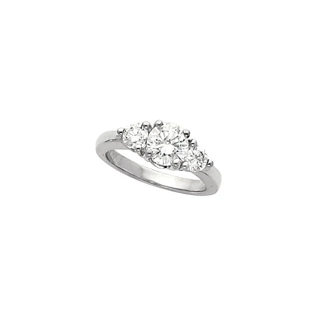Cubic Zirconia Engagement Ring- The Charity (3-Stone Round) - Image 3