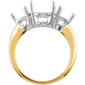 Cubic Zirconia Engagement Ring- The Charity (3-Stone Round) - Image 5