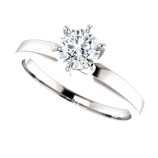 Cubic Zirconia Engagement Ring- The Christin (0.5-2.0 Carat 6-prong Classic Round Solitaire) - Image 10
