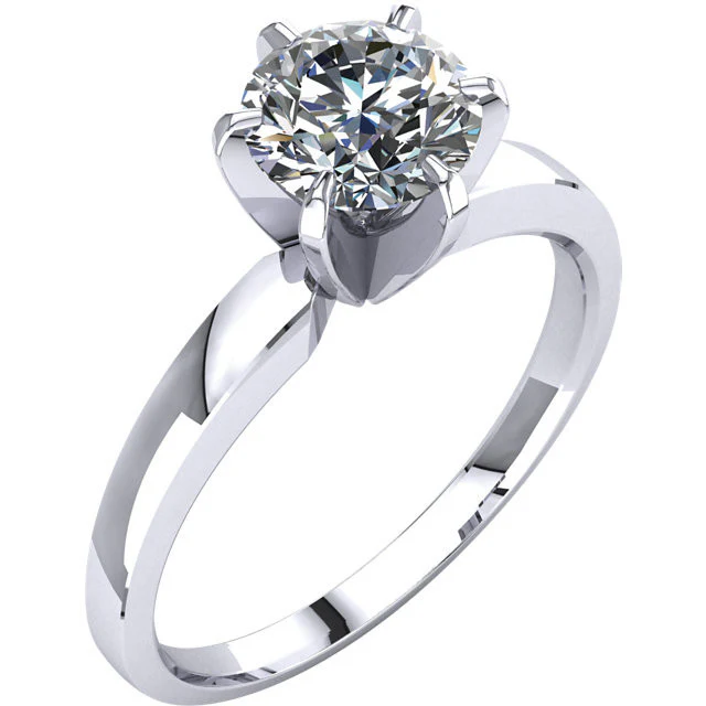Cubic Zirconia Engagement Ring- The Christin (0.5-2.0 Carat 6-prong Classic Round Solitaire) - Image 3