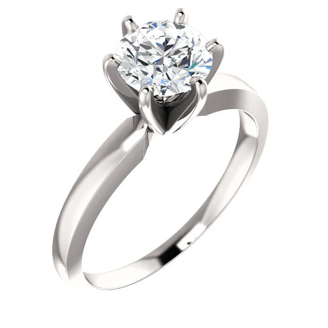Cubic Zirconia Engagement Ring- The Christin (0.5-2.0 Carat 6-prong Classic Round Solitaire) - Image 4
