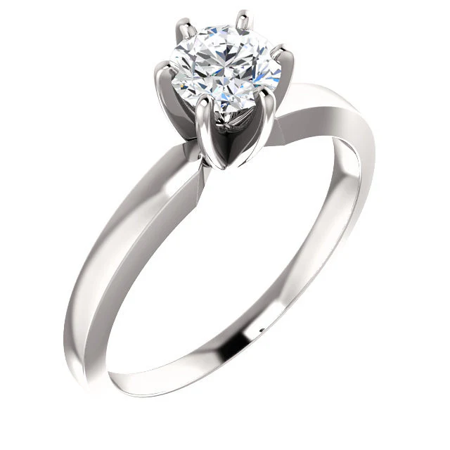Cubic Zirconia Engagement Ring- The Christin (0.5-2.0 Carat 6-prong Classic Round Solitaire) - Image 5