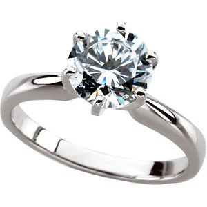 Cubic Zirconia Engagement Ring- The Christin (0.5-2.0 Carat 6-prong Classic Round Solitaire) - Image 9