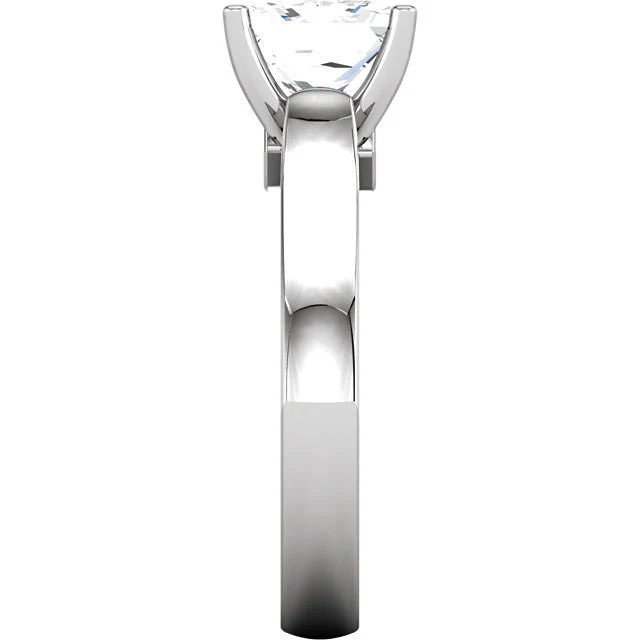 Cubic Zirconia Engagement Ring- The Dana (Princess-Cut Semi-Solitaire with Twin Kite-Bezel-Set Peekaboo Accents) - Image 5