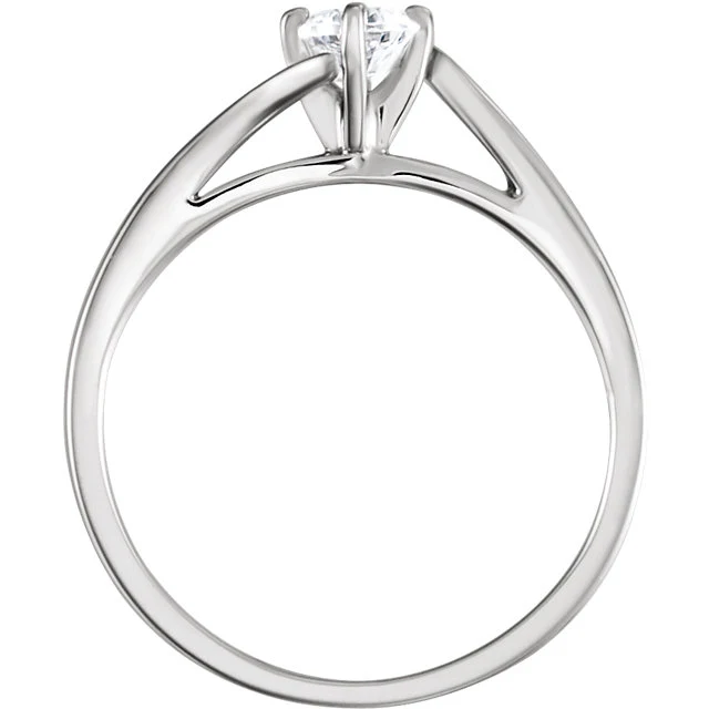 Cubic Zirconia Engagement Ring- The Dell (Customizable Cathedral Bypass Solitaire) - Image 3