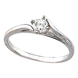 Cubic Zirconia Engagement Ring- The Dell (Customizable Cathedral Bypass Solitaire) - Image 4