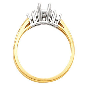Cubic Zirconia Engagement Ring- The Demi (0.33 Carat Two-tone 5-stone) - Image 3