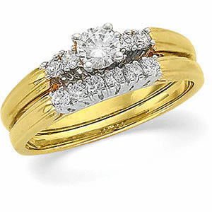 Cubic Zirconia Engagement Ring- The Demi (0.33 Carat Two-tone 5-stone) - Image 4