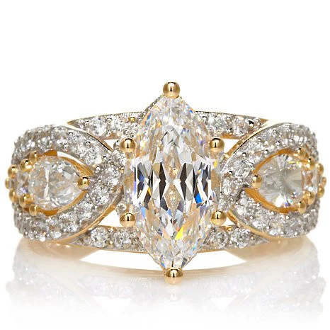 Cubic Zirconia Engagement Ring- The Donella Vintage Engagement Ring (6.30 TCW Marquise Cut) - Image 3
