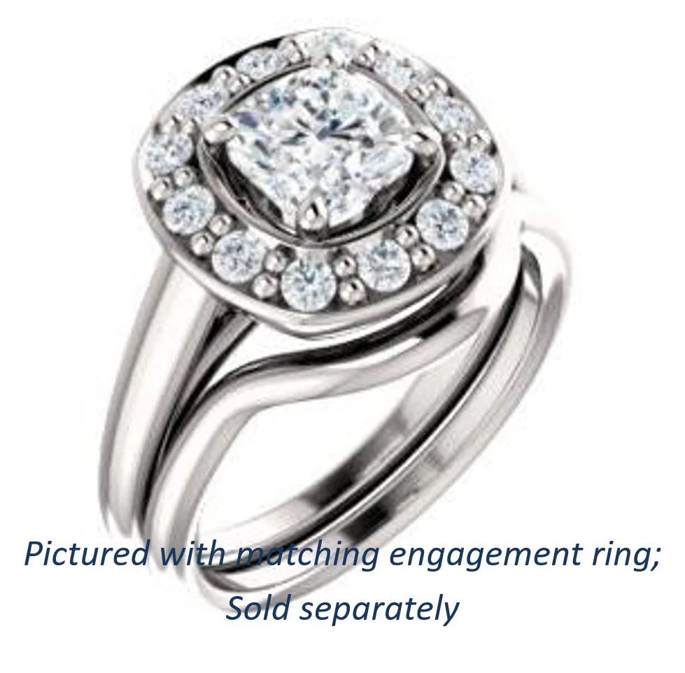 Cubic Zirconia Engagement Ring- The Esperanza (Customizable Cathedral-set Cushion Cut Style with Large Cluster Halo Accents and Tapered Band) - Image 7
