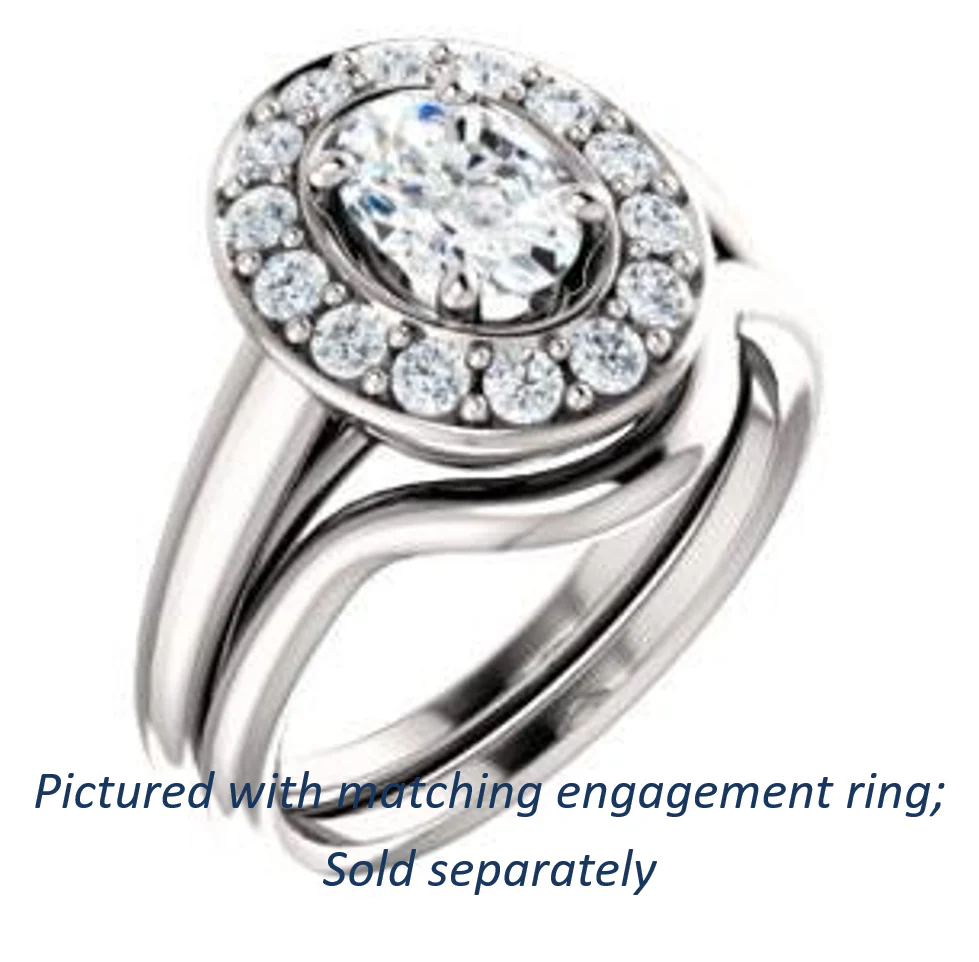 Cubic Zirconia Engagement Ring- The Esperanza (Customizable Cathedral-set Oval Cut Style with Large Cluster Halo Accents and Tapered Band) - Image 7