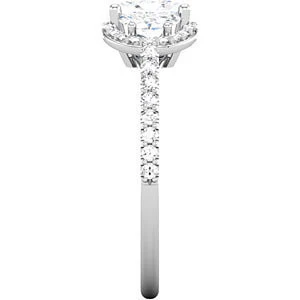 Cubic Zirconia Engagement Ring- The Galadriel (1.4 Carat Princess or Asscher with Accented Band) - Image 4