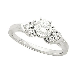 Cubic Zirconia Engagement Ring- The Gillian (Customizable 7-stone with Chevron Bar Set Accents) - Image 3