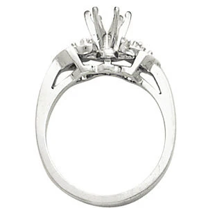 Cubic Zirconia Engagement Ring- The Gillian (Customizable 7-stone with Chevron Bar Set Accents) - Image 4
