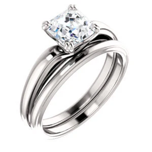 Cubic Zirconia Engagement Ring- The Jodee (Customizable Cathedral-set Asscher Cut Solitaire with Tapered Band) - Image 7