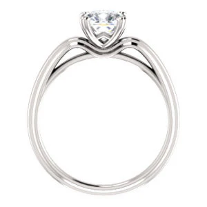 Cubic Zirconia Engagement Ring- The Jodee (Customizable Cathedral-set Cushion Cut Solitaire with Tapered Band) - Image 3