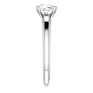 Cubic Zirconia Engagement Ring- The Jodee (Customizable Cathedral-set Cushion Cut Solitaire with Tapered Band) - Image 5