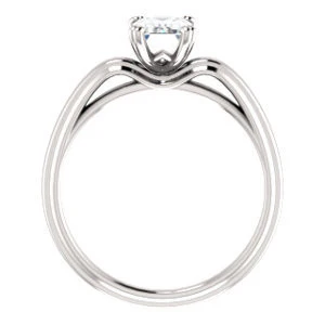 Cubic Zirconia Engagement Ring- The Jodee (Customizable Cathedral-set Emerald Cut Solitaire with Tapered Band) - Image 3