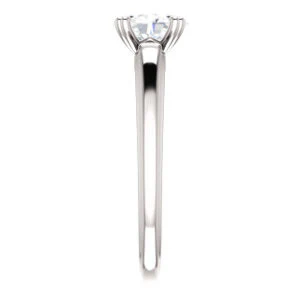Cubic Zirconia Engagement Ring- The Jodee (Customizable Cathedral-set Oval Cut Solitaire with Tapered Band) - Image 5