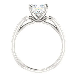 Cubic Zirconia Engagement Ring- The Jodee (Customizable Cathedral-set Princess Cut Solitaire with Tapered Band) - Image 3