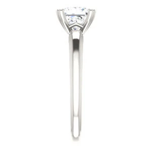 Cubic Zirconia Engagement Ring- The Jodee (Customizable Cathedral-set Princess Cut Solitaire with Tapered Band) - Image 5