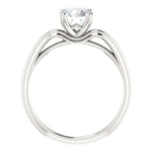 Cubic Zirconia Engagement Ring- The Jodee (Customizable Cathedral-set Round Cut Solitaire with Tapered Band) - Image 3
