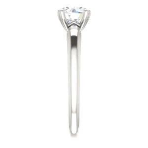 Cubic Zirconia Engagement Ring- The Jodee (Customizable Cathedral-set Round Cut Solitaire with Tapered Band) - Image 5