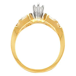 Cubic Zirconia Engagement Ring- The Josephine (11-stone Crown-inspired Baguette Channel with Wide Band) - Image 3