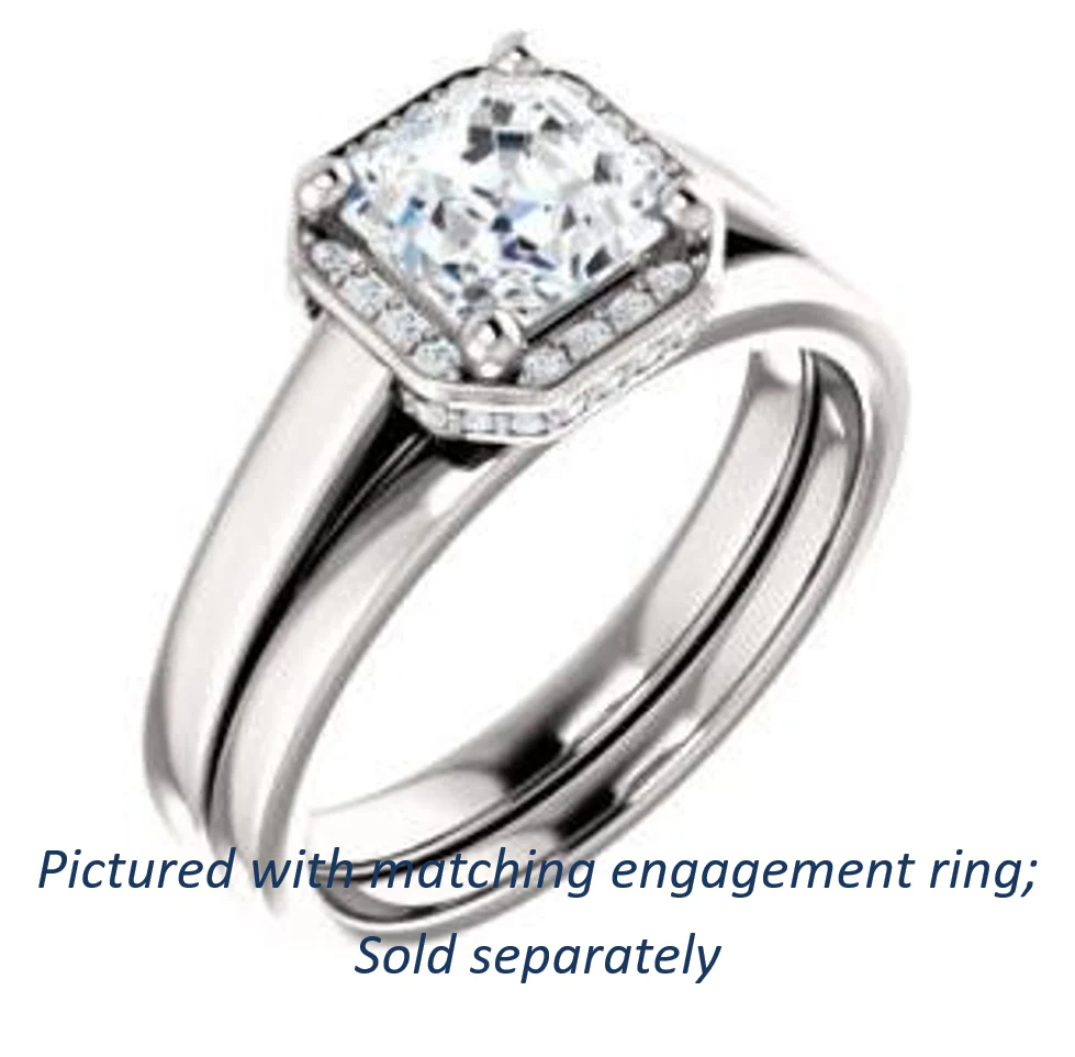 Cubic Zirconia Engagement Ring- The Juana (Customizable Cathedral-raised Asscher Cut Design with Halo Accents and Under-Halo Style) - Image 7