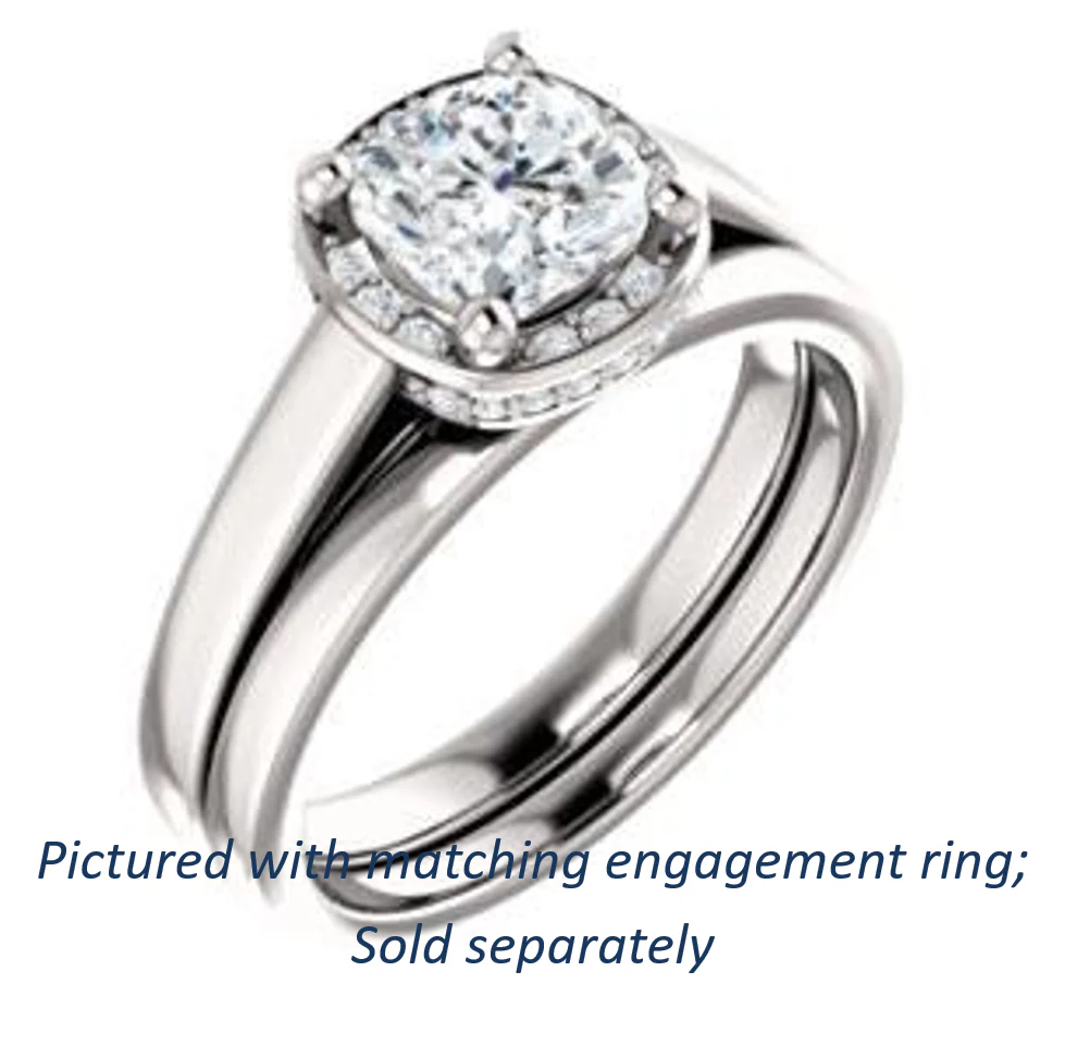 Cubic Zirconia Engagement Ring- The Juana (Customizable Cathedral-raised Cushion Cut Design with Halo Accents and Under-Halo Style) - Image 7