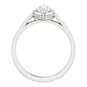 Cubic Zirconia Engagement Ring- The Juana (Customizable Cathedral-raised Marquise Cut Design with Halo Accents and Under-Halo Style) - Image 3