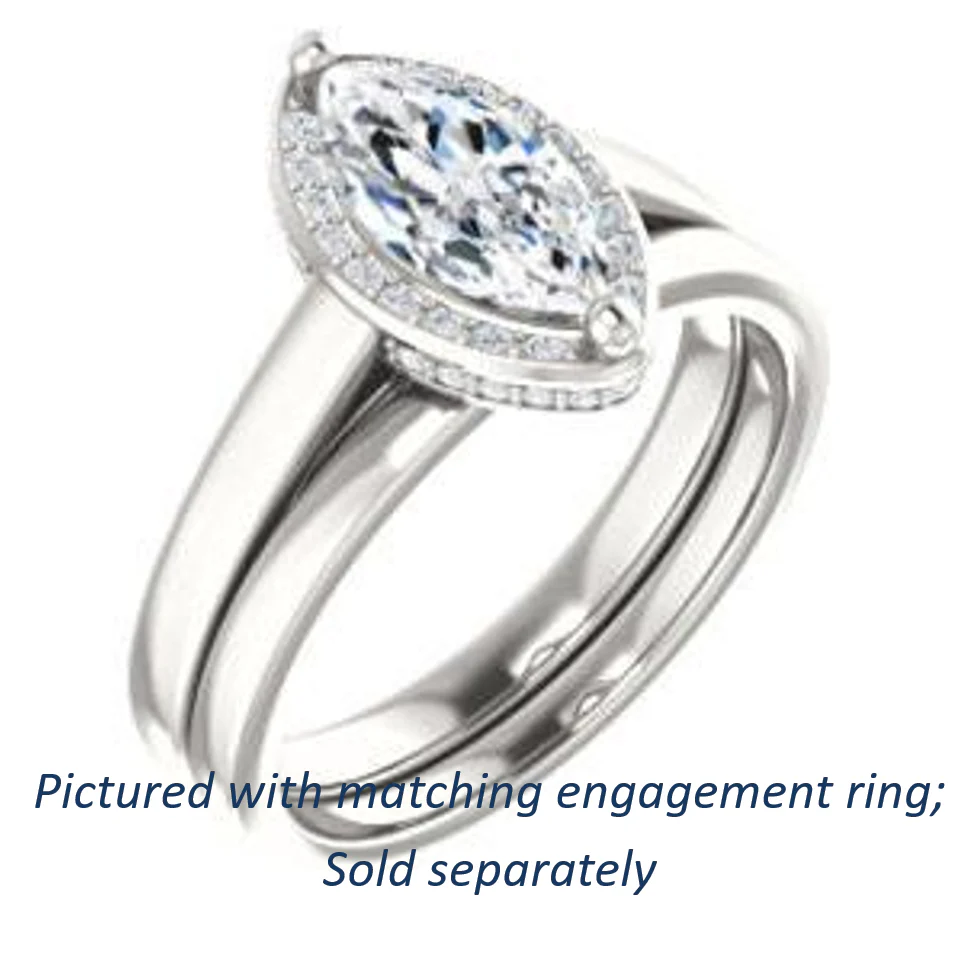 Cubic Zirconia Engagement Ring- The Juana (Customizable Cathedral-raised Marquise Cut Design with Halo Accents and Under-Halo Style) - Image 7