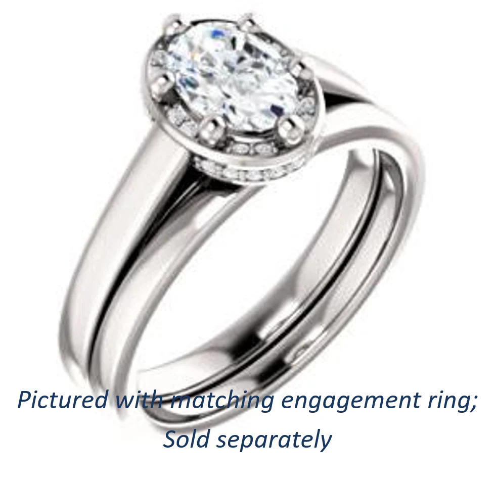 Cubic Zirconia Engagement Ring- The Juana (Customizable Cathedral-raised Oval Cut Design with Halo Accents and Under-Halo Style) - Image 7