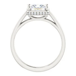 Cubic Zirconia Engagement Ring- The Juana (Customizable Cathedral-raised Princess Cut Design with Halo Accents and Under-Halo Style) - Image 3