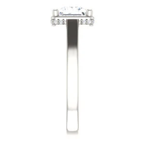 Cubic Zirconia Engagement Ring- The Juana (Customizable Cathedral-raised Princess Cut Design with Halo Accents and Under-Halo Style) - Image 5