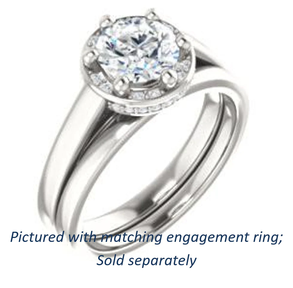Cubic Zirconia Engagement Ring- The Juana (Customizable Cathedral-raised Round Cut Design with Halo Accents and Under-Halo Style) - Image 7