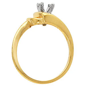 Cubic Zirconia Engagement Ring- The Katniss (Customizable 5-stone Round Channel with Bow-Shaped Band) - Image 3