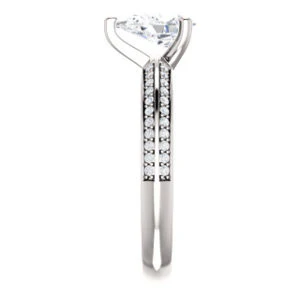 Cubic Zirconia Engagement Ring- The Layla (Customizable Pear Cut Design with Segmented Double-Pavé Band) - Image 5