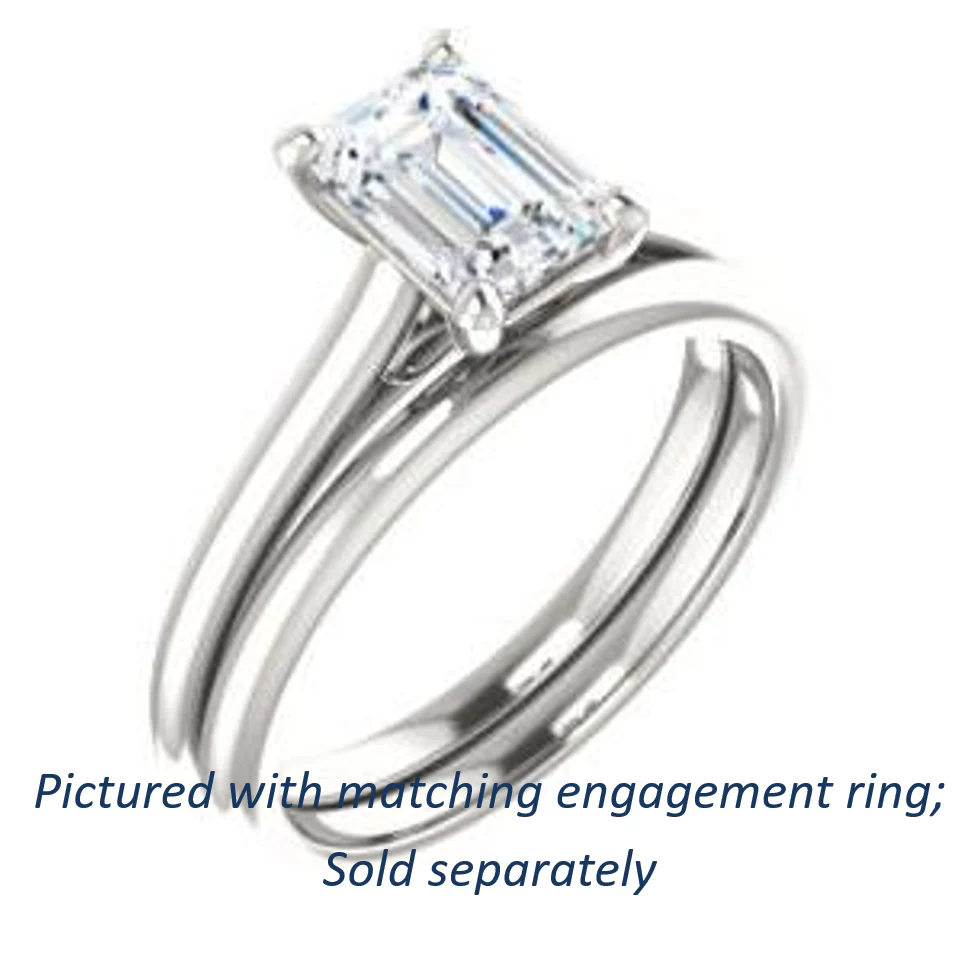 Cubic Zirconia Engagement Ring- The Madelyn (Customizable Emerald Cut Solitaire with Infinity Trellis Decoration) - Image 7