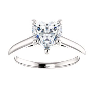 Cubic Zirconia Engagement Ring- The Madelyn (Customizable Heart Cut Solitaire with Infinity Trellis Decoration) - Image 4