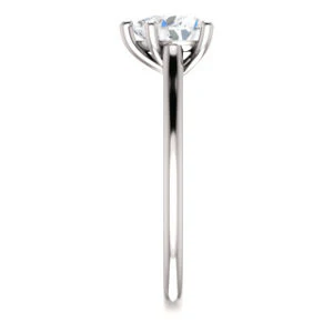 Cubic Zirconia Engagement Ring- The Madelyn (Customizable Heart Cut Solitaire with Infinity Trellis Decoration) - Image 5